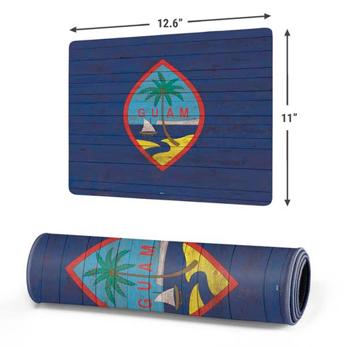 Guam Flag Dark Wood Gaming Mouse Pad